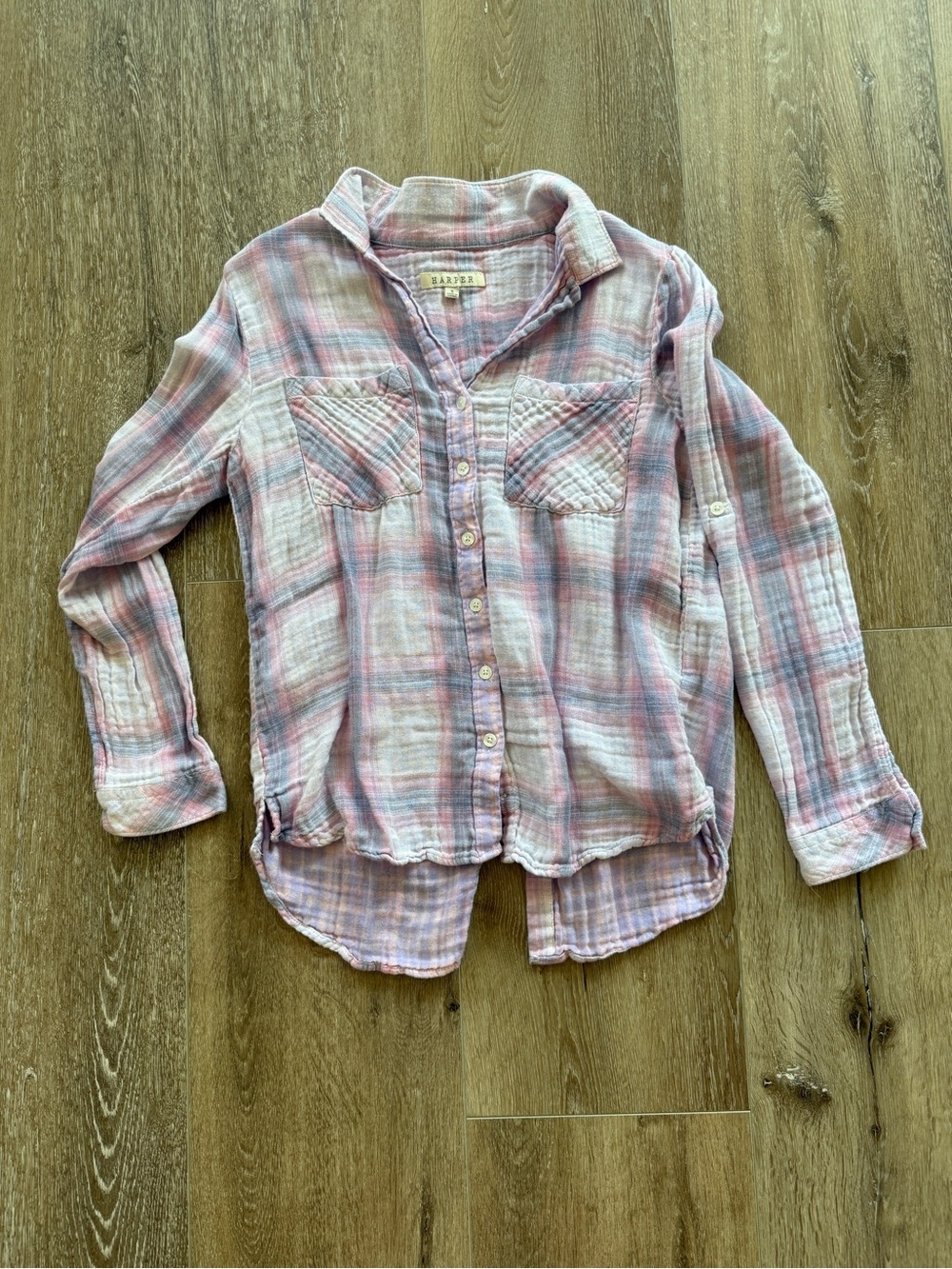 Harper Pink Plaid Lightweight Cotton Button-Down Shirt